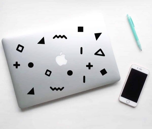 Geometric Shapes in retro style Laptop Decals