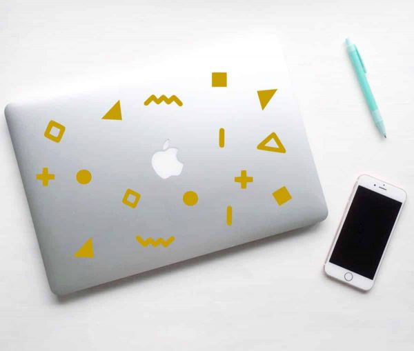 Geometric Shapes in retro style Laptop Decals - Image 5