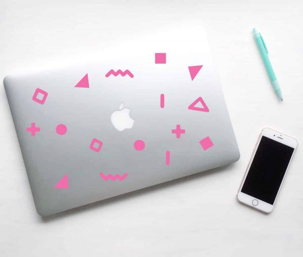 Geometric Shapes in retro style Laptop Decals - Image 3