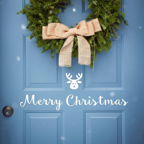 Merry Christmas Front Door Decal