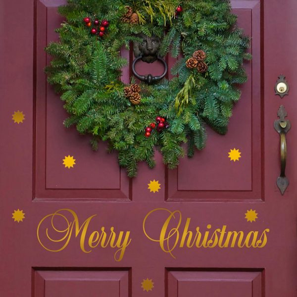 Merry Christmas Front Door Decal