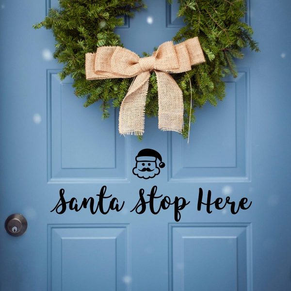 Santa Stop Here Sticker Front Door Decal - Image 3