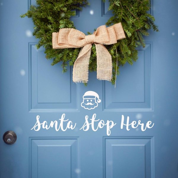Santa Stop Here Sticker Front Door Decal - Image 2
