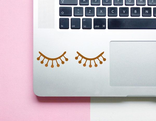 Sleepy Eyes/Trendy Eyelashes Vinyl Laptop Decal - Image 4