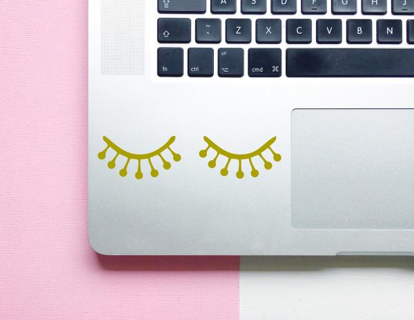 Sleepy Eyes/Trendy Eyelashes Vinyl Laptop Decal - Image 2