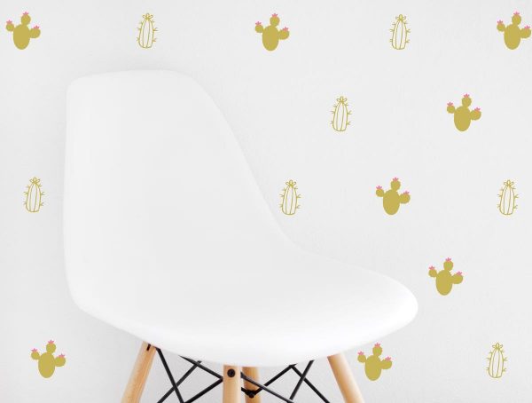 Gold Cactus Wall Decal
