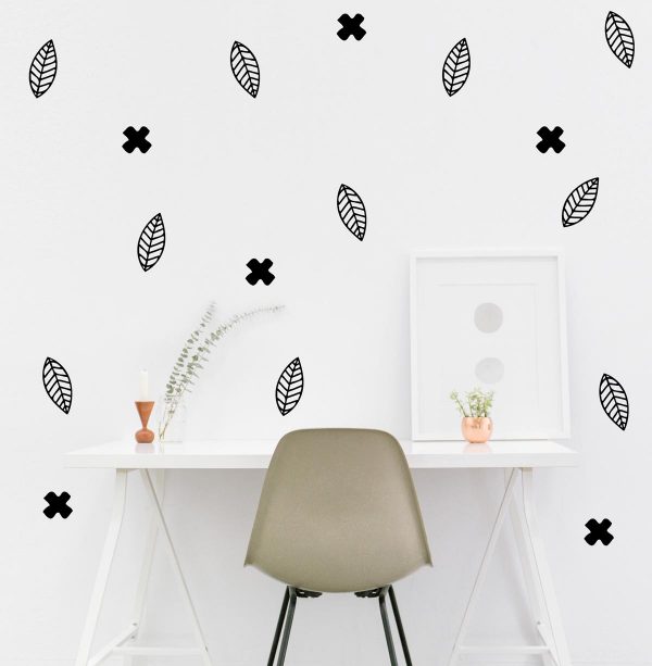 Leaves Cross Plus Sign Wall Decals