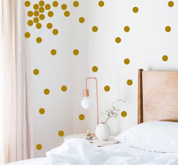 Gold Polka Dots Stickers