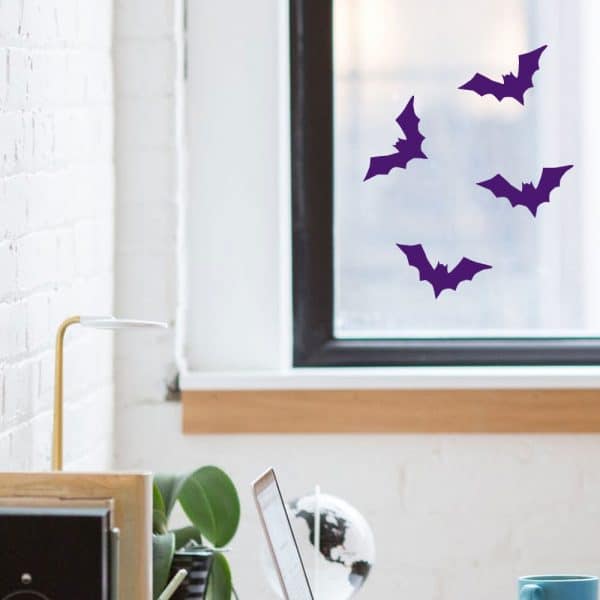 Purple Two Bats Halloween Stickers - Image 2