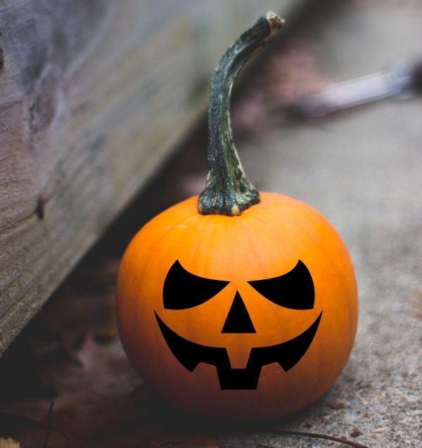 Set of 2 Pumpkin Scary Face Decals