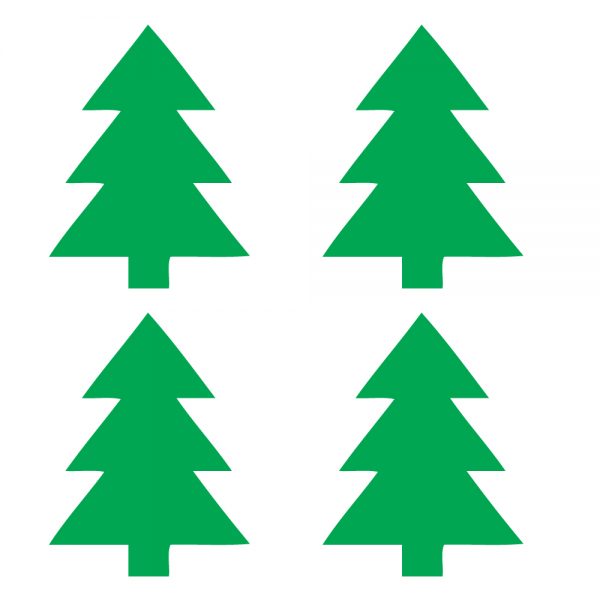 4 Small Christmas Tree Stickers