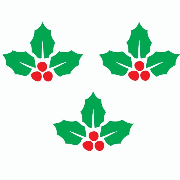 Three Christmas Holly Sticker