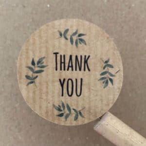 Textured ribbed 'Thank You' brown kraft labels